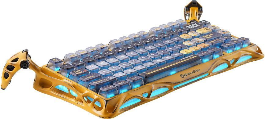 GravaStar x Kailh Speedy Клавіатура механічна Mercury K1 Pro 80keys, Mint, BT/WL/USB, жовтий GSK1PRO_YLW фото