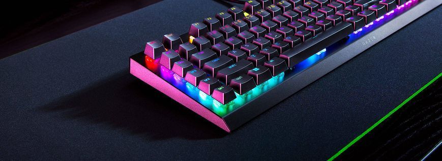 Razer Клавиатура механическая BlackWidow V4 X 110key, Green Switch, USB-A, EN/RU, RGB, чёрный RZ03-04700800-R3R1 фото