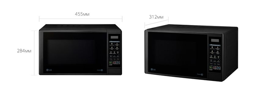 Микроволновая печь LG, 20л, электр. управл., 700Вт, дисплей, черный MS2042DB фото