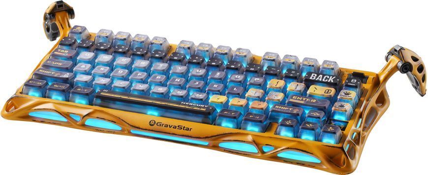 GravaStar x Kailh Speedy Клавіатура механічна Mercury K1 Pro 80keys, Mint, BT/WL/USB, жовтий GSK1PRO_YLW фото