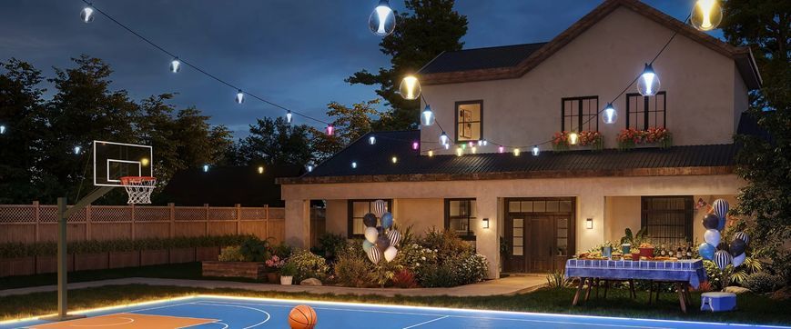 Govee Набір світлодіодних ламп H7025 Outdoor Clear Bulb String Lights, 15м, RGBIC/Warm White, WI-FI/Bluetooth, чорний H7025CB1 фото