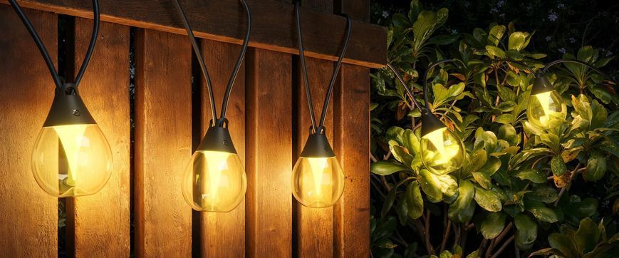 Govee Набір світлодіодних ламп H7025 Outdoor Clear Bulb String Lights, 15м, RGBIC/Warm White, WI-FI/Bluetooth, чорний H7025CB1 фото