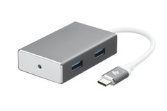 Адаптер 2Е Type-C - 4*USB3.0, Hub Aluminum, 0.2m - купити в інтернет-магазині Coolbaba Toys