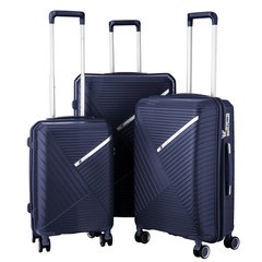 Набір пластикових валіз 2E, SIGMA,(L+M+S), 4 колеса, темно-синій - купити в інтернет-магазині Coolbaba Toys