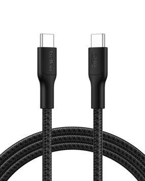 Belkin Кабель USB-C > USB-C заряджання/синхронізації 2м, 240Вт, Type-C, плетений, чорний CAB025HQ2MBK фото