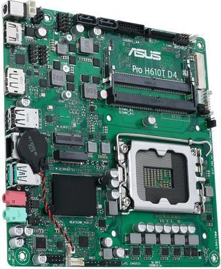 ASUS Материнcкая плата PRO H610T D4-CSM s1700 H610 2xDDR4 M.2 HDMI DP LVDS Thin mITX 90MB1AM0-M0EAYC фото
