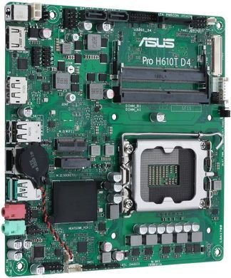 ASUS Материнcкая плата PRO H610T D4-CSM s1700 H610 2xDDR4 M.2 HDMI DP LVDS Thin mITX 90MB1AM0-M0EAYC фото