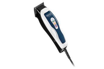Moser Машинка для стрижки WAHL olorPro Combo, от сети, вибрационный мотор, насадок-8, кейс, мини триммер в компл., сталь, бело-синий 1395.0465 фото