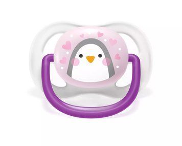 AVENT ПУСТУШКА ULTRA AIR 0-6МІС, ОРТОДОНТИЧНА, 2ШТ, ANIMAL ДЛЯ ДІВЧАТ SCF080/06 фото