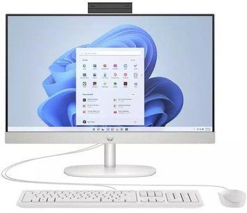 HP Комп'ютер персональний моноблок All-in-One 23.8" FHD IPS AG, AMD R5-340 AI, 16GB, F512GB, UMA, WiFi, кл+м, Win11, білий C31F5EA фото