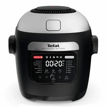 Tefal Мультиварка-мультипіч Tefal Multicook Actifry, 1334Вт, чаша-6л, сенсорне керув., 14 програм, метал/пластик, чорний MY741CF1 фото