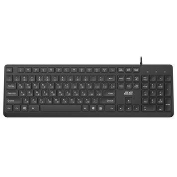 2E Клавіатура мембранна KS405 104key, USB-A, EN/UK, чорний 2E-KS405UBK_UA фото