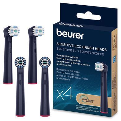 Beurer Насадки до зубних щіток Beurer TB 15/30/50 Sensitive GP, делікатне чищення, 4 шт в комплекті, синій TB_15/30/50_S_4_GP фото