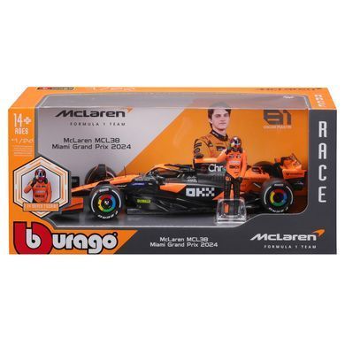 Автомодель з фігуркою - MCLAREN MCL38 (1:24) 18-28040 фото