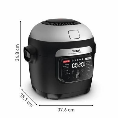 Tefal Мультиварка-скороварка Tefal Multicook Actifry, 1334Вт, чаша-6л, сенсорное управл., 14 програм, металл/пластик, черный MY741CF1 фото
