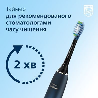 Philips Щетка зубная электр. Sonicare DiamondClean 9000 Series, 62т. колеб/мин, насадок-1, футляр, Bluetooth, черный HX9911/88 фото
