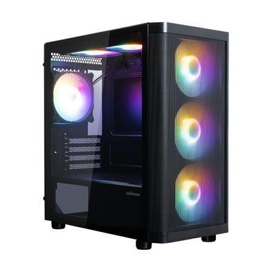 Zalman Корпус Zalman M4 SE без БП, 1xUSB3.0, 2xUSB2.0, 6x120мм FRGB, VGA 320мм, LCS ready, TG Side Panel, mATX, чорний M4SEBLACK фото