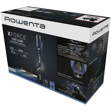 Rowenta Пилосос безпровідний XForce Flex 12.60 Auto Model, 252Вт, конт пил -0.6л, автон. робота до 45хв, вага-3кг, НЕРА, чорно-синій RH98C8WO фото