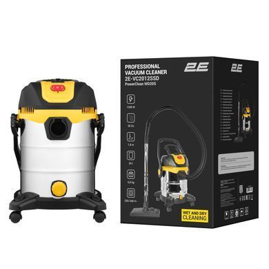 2E Пилосос професійний 2E PowerClean 20S 1200Вт 17кПа контейнер 20л розетка 220В/2000В вологе/сухе прибирання функція повітродувки IPX4 5.6кг 2E-VC2012SSD фото