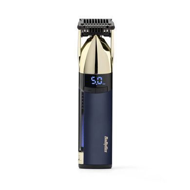 BaByliss Тример Super-X Metal Series Navy&Gold Edition, для голови, вусів та бороди, акум., насадок-1, кейс, сталь, синьо-золотий S992E фото