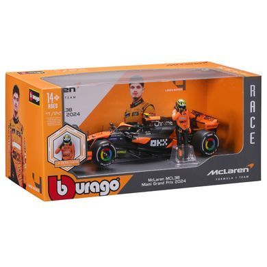 Автомодель з фігуркою - MCLAREN MCL38 (1:24) 18-28040 фото