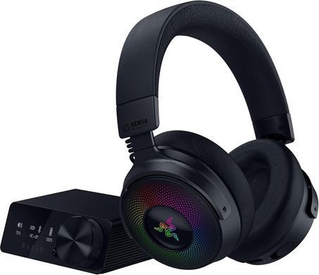 Razer Гарнитура игровая Kraken V4 Pro, mini-jack/USB-A/BT/WL, RGB, чёрный RZ04-05160100-R3M1 фото