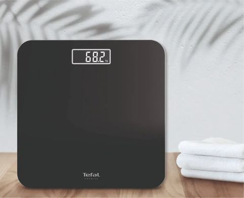 Tefal Ваги Tefal підлогові Premiss, 160кг, AAAx2 в комплекті, скло, чорний PP1800V0 фото