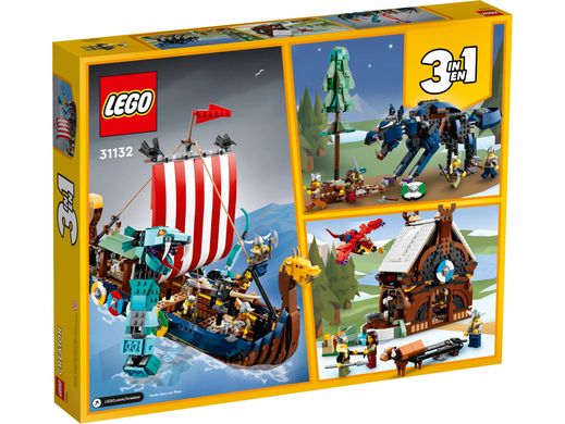 Конструктор LEGO Creator Корабель вікінгів і Мідгардський змій 31132 фото