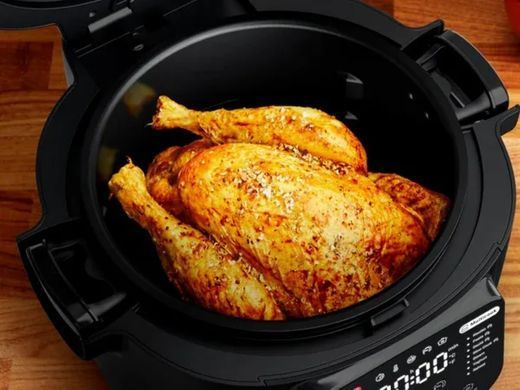 Tefal Мультиварка-скороварка Tefal Multicook Actifry, 1334Вт, чаша-6л, сенсорное управл., 14 програм, металл/пластик, черный MY741CF1 фото