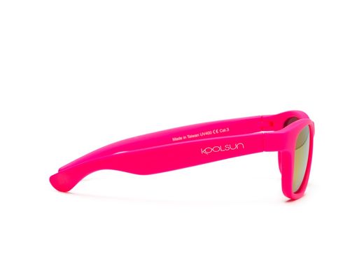 Дитячі сонцезахисні окуляри Koolsun неоново-рожеві серії Wave (Розмір: 1+) KS-WANP001 фото