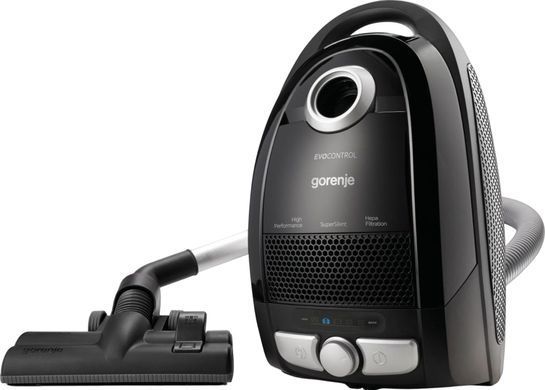 Gorenje Пилосос Gorenje мішковий, 800Вт, конт пил -3л, HEPA, телескоп трубка, чорний VCE21ECBK фото