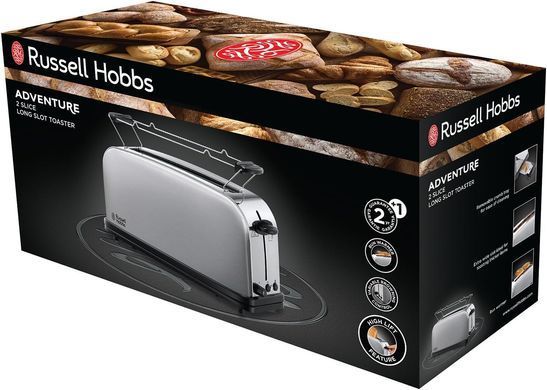 Тостер Russell Hobbs Oxford , 1000Вт, метал, довгі слоти, сріблястий 21396-56 фото