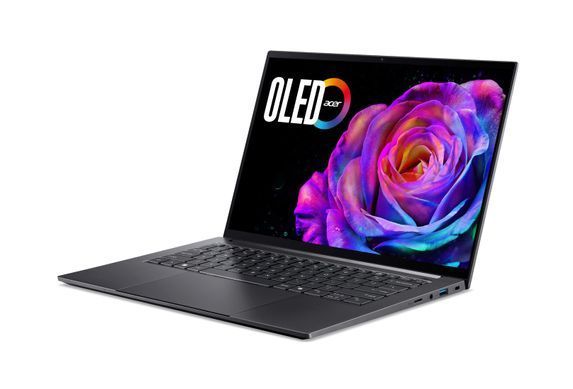 Acer Ноутбук Acer Swift X 14 SFX14-73G 14.5" 2.8K OLED, Intel U7-255H, 16GB, F1TB, NVD5050-8, Win11, сірий NX.J83EU.003 фото