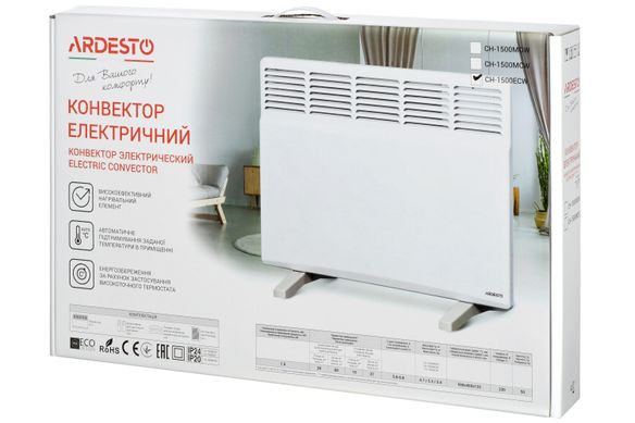 Конвектор електричний ARDESTO СН-1500ECW, 15 м2, 1500 Вт, LED-дисплей, тижневий програматор - купити в інтернет-магазині Coolbaba Toys