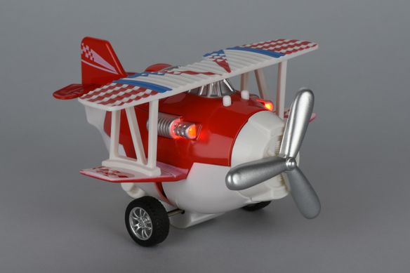 Літак металевий інерційний Same Toy Aircraft червоний зі світлом і музикою SY8012Ut-3 фото