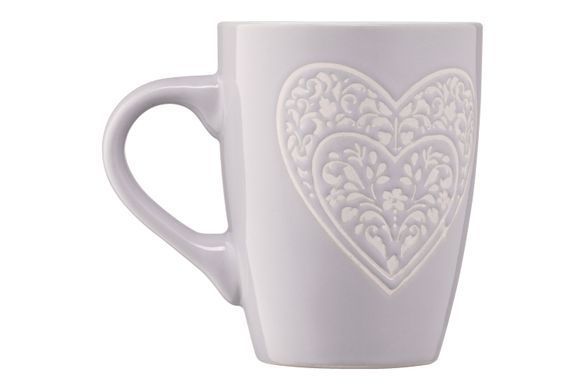 ARDESTO Чашка Heart, 330 мл, серая, керамика AR3467GR фото