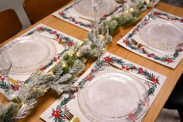 ARDESTO Серветка сервірувальна Happy Holidays 30х45см, 90% поліестер, 10% бавовна, білий віночок
