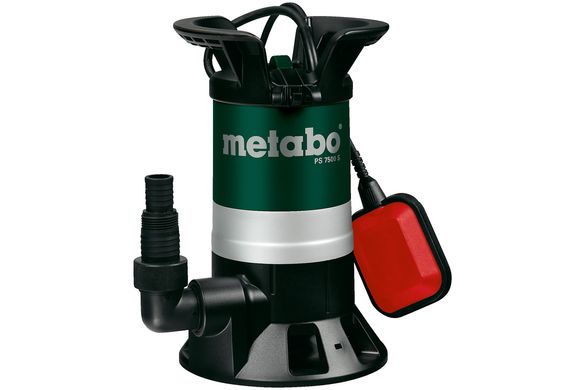 Насос дренажный для грязной воды Metabo PS 7500 S , 450 Вт, 7.5 кубов/час, высота подачи 5 м, погружение до 5м, подключение 1"/1.25", 4.8 кг 0250750000 фото