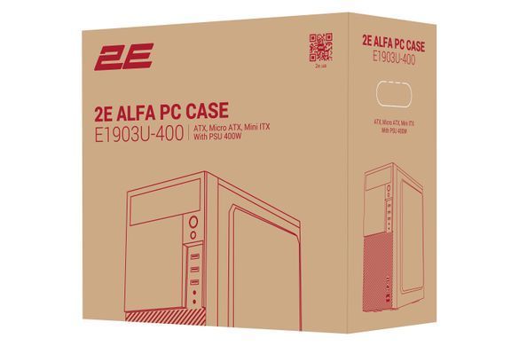 2E Корпус Alfa E1903U-400 с БП 2E ATX400W 2xUSB3.0, 1xUSB2.0 VGA 320мм ATX чёрный 2E-E1903U-400 фото