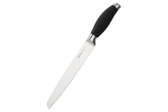Кухонний ніж для хліба Ardesto Gemini, 33 см, довжина леза 20,3 см, чорний, нерж.сталь, пластик AR2132SP фото