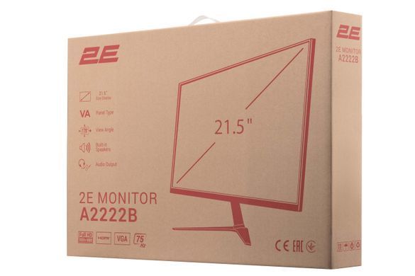 Монитор 2E 21.5" A2222B D-Sub, HDMI, MM, VA, 75Hz 2E-A2222B-01.UA фото
