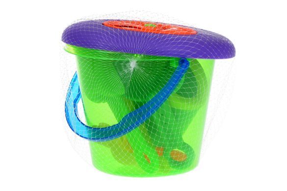 Same Toy Набор для игры с песком с Летающей тарелкой (зеленое ведро) (8 шт.) HY-1205WUt-2 фото