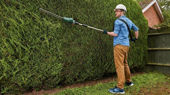 Bosch Кущоріз акумуляторний UniversalHedgePole 18 18В 43см крок різу 16мм 3.6кг без АКБ та ЗП 0.600.8B3.001 фото