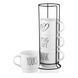 ARDESTO Set of mugs with stand, 4pcs, 320ml, ceramic, metal, white 3 - магазин Coolbaba Toys