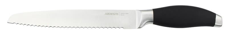 Кухонний ніж для хліба Ardesto Gemini, 33 см, довжина леза 20,3 см, чорний, нерж.сталь, пластик - купити в інтернет-магазині Coolbaba Toys