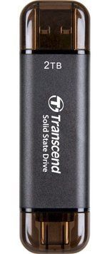 Transcend Портативний SSD Transcend 2TB USB 3.1 Gen 2 Type-A + Type-C ESD310 Чорний TS2TESD310C фото