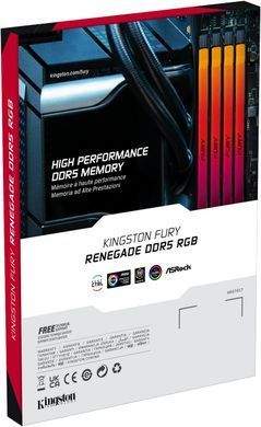 Kingston Пам'ять ПК Kingston DDR5 48GB 6000 FURY Renegade RGB XMP KF560C32RSA-48 фото