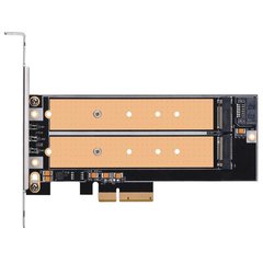Плата-адаптер PCIe x4 для SSD m.2 NVMe + SATA 2242, 2260, 2280, 22110 - купити в інтернет-магазині Coolbaba Toys