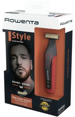 Rowenta Триммер Forever Sharp Comfort для бороды, акум., насадок-6, 120 мин. работы, сталь, серо-красный TN6040F4 фото