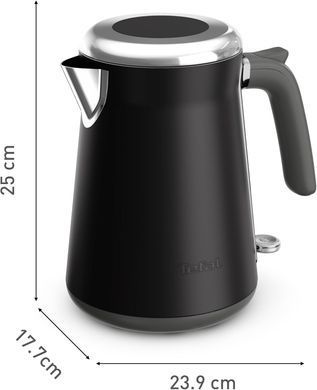 Tefal Електрочайник Tefal Collection 1.68л, Strix, нерж. сталь, чорний KI6668E0 фото